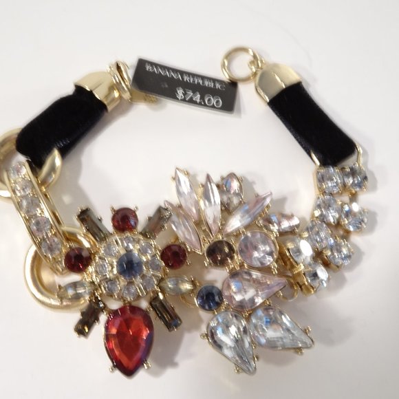 NWT 78 Banana Republic Treasure Trove Firework Savannah Crystal Toggle Bracelet - Picture 7 of 7